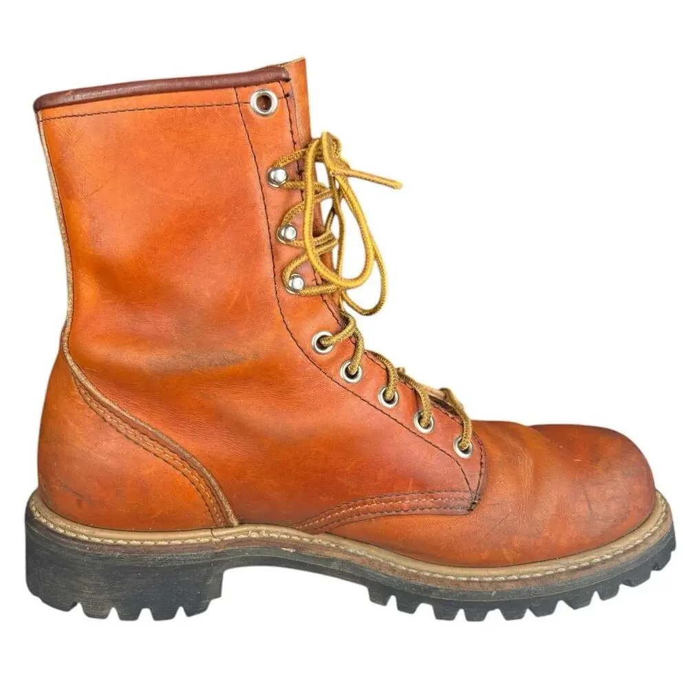 Vintage 80’s Red Wing Irish Setter Men’s Brown Leather Logger Boot Size 8.5 C
